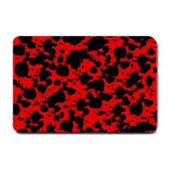 Black And Red Leopard Style Paint Splash Funny Pattern Small Doormat  by yoursparklingshop