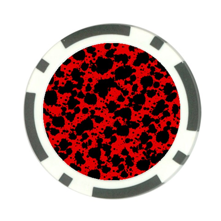 Black and Red Leopard Style Paint Splash Funny Pattern Poker Chip Card Guard (10 pack)