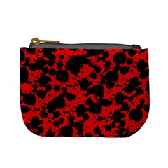 Black And Red Leopard Style Paint Splash Funny Pattern Mini Coin Purse by yoursparklingshop