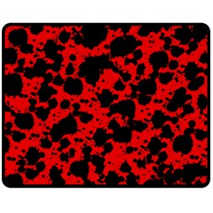 Black And Red Leopard Style Paint Splash Funny Pattern Fleece Blanket (medium)  by yoursparklingshop