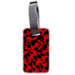 Black And Red Leopard Style Paint Splash Funny Pattern Luggage Tags (two Sides) by yoursparklingshop