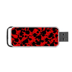 Black And Red Leopard Style Paint Splash Funny Pattern Portable Usb Flash (one Side) by yoursparklingshop