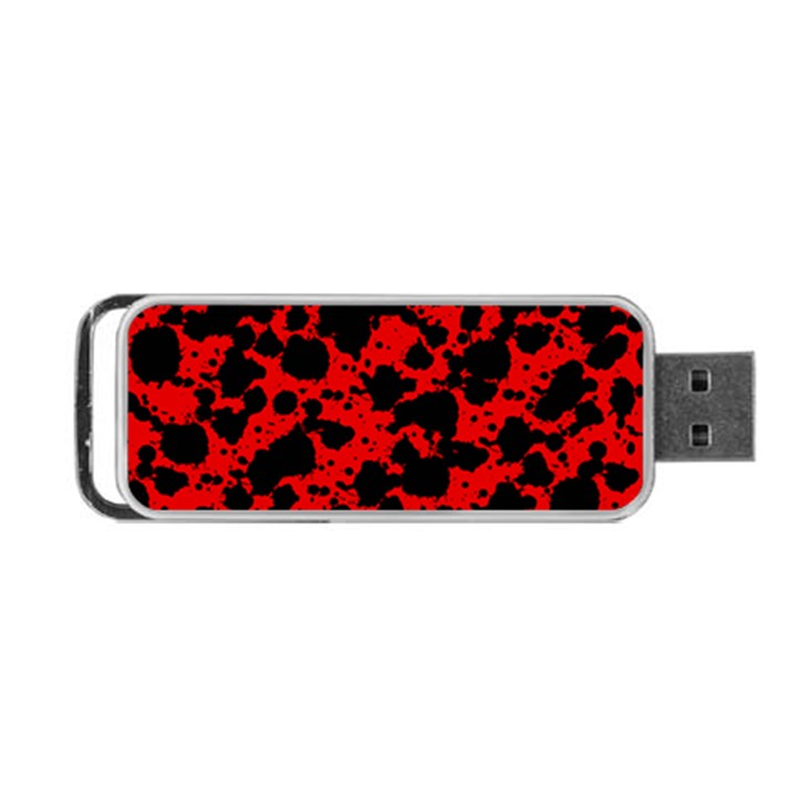 Black and Red Leopard Style Paint Splash Funny Pattern Portable USB Flash (Two Sides)