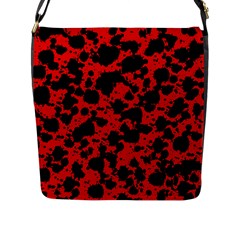 Black And Red Leopard Style Paint Splash Funny Pattern Flap Closure Messenger Bag (l) by yoursparklingshop