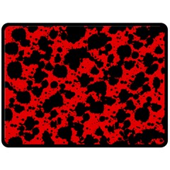 Black And Red Leopard Style Paint Splash Funny Pattern Double Sided Fleece Blanket (large)  by yoursparklingshop