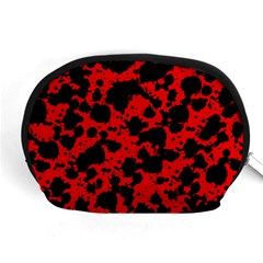 Black And Red Leopard Style Paint Splash Funny Pattern Accessory Pouch (medium) by yoursparklingshop