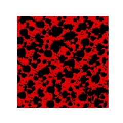 Black And Red Leopard Style Paint Splash Funny Pattern Small Satin Scarf (square) by yoursparklingshop