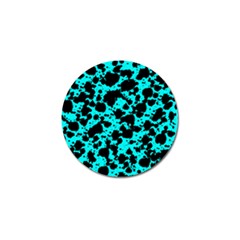 Bright Turquoise And Black Leopard Style Paint Splash Funny Pattern Golf Ball Marker (10 Pack) by yoursparklingshop