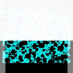 Bright Turquoise And Black Leopard Style Paint Splash Funny Pattern Rectangular Jigsaw Puzzl by yoursparklingshop