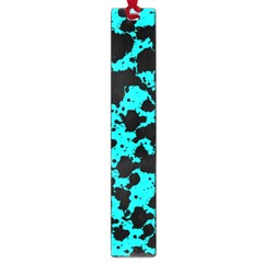 Bright Turquoise And Black Leopard Style Paint Splash Funny Pattern Large Book Marks by yoursparklingshop