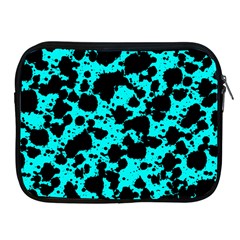 Bright Turquoise And Black Leopard Style Paint Splash Funny Pattern Apple Ipad 2/3/4 Zipper Cases by yoursparklingshop