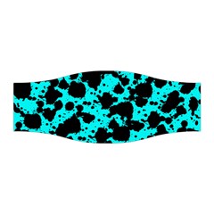 Bright Turquoise And Black Leopard Style Paint Splash Funny Pattern Stretchable Headband by yoursparklingshop