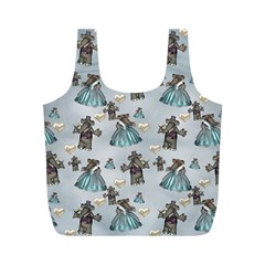 Funny Elephant, Pattern Design Full Print Recycle Bag (m) by FantasyWorld7