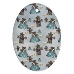 Funny Elephant, Pattern Design Ornament (Oval) Front