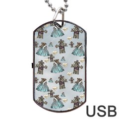 Funny Elephant, Pattern Design Dog Tag Usb Flash (two Sides) by FantasyWorld7