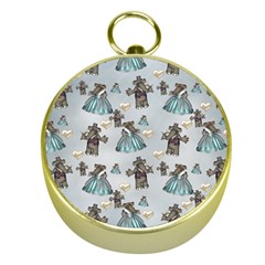 Funny Elephant, Pattern Design Gold Compasses by FantasyWorld7