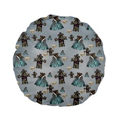 Funny Elephant, Pattern Design Standard 15  Premium Flano Round Cushions by FantasyWorld7