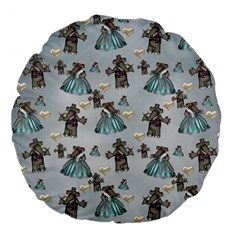 Funny Elephant, Pattern Design Large 18  Premium Flano Round Cushions by FantasyWorld7