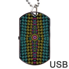 Glass Balls And Flower Sunshine Dog Tag Usb Flash (two Sides) by pepitasart