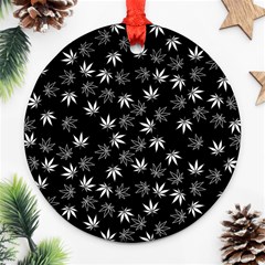 Weed Pattern Ornament (round) by Valentinaart