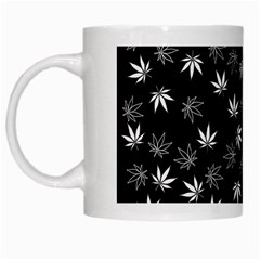 Weed Pattern White Mugs by Valentinaart