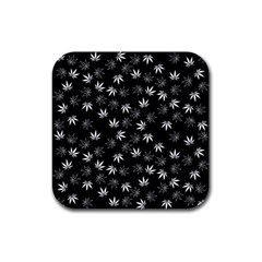 Weed Pattern Rubber Square Coaster (4 Pack)  by Valentinaart