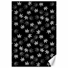 Weed Pattern Canvas 12  X 18  by Valentinaart