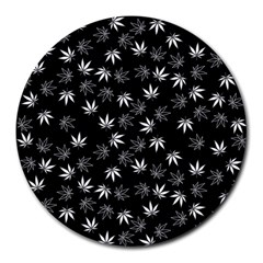 Weed Pattern Round Mousepads by Valentinaart