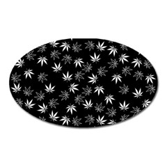 Weed Pattern Oval Magnet by Valentinaart