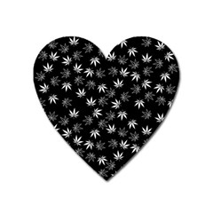 Weed Pattern Heart Magnet by Valentinaart