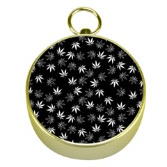 Weed Pattern Gold Compasses by Valentinaart