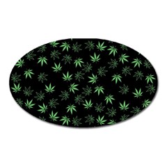 Weed Pattern Oval Magnet by Valentinaart