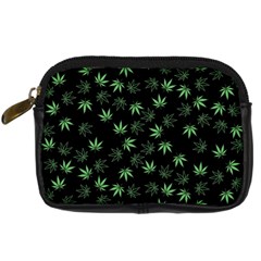 Weed Pattern Digital Camera Leather Case by Valentinaart