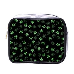 Weed Pattern Mini Toiletries Bag (one Side) by Valentinaart