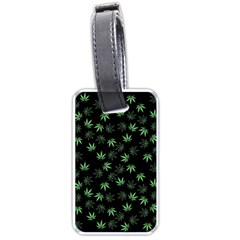 Weed Pattern Luggage Tags (one Side)  by Valentinaart