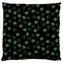 Weed Pattern Large Flano Cushion Case (two Sides) by Valentinaart