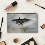 Awesome Fantasy Whale With Women In The Sky Cosmetic Bag (Medium) Back