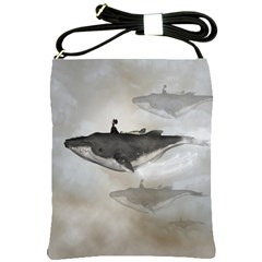 Awesome Fantasy Whale With Women In The Sky Shoulder Sling Bag by FantasyWorld7