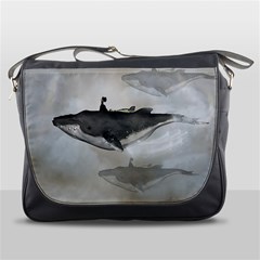 Awesome Fantasy Whale With Women In The Sky Messenger Bag by FantasyWorld7