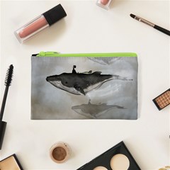 Awesome Fantasy Whale With Women In The Sky Cosmetic Bag (xs) by FantasyWorld7