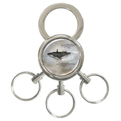 Awesome Fantasy Whale With Women In The Sky 3-ring Key Chains by FantasyWorld7