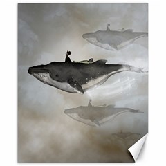 Awesome Fantasy Whale With Women In The Sky Canvas 16  X 20  by FantasyWorld7