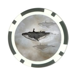 Awesome Fantasy Whale With Women In The Sky Poker Chip Card Guard by FantasyWorld7