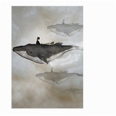 Awesome Fantasy Whale With Women In The Sky Large Garden Flag (two Sides) by FantasyWorld7