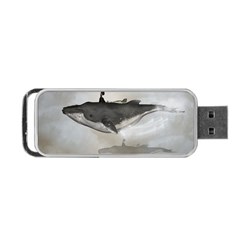 Awesome Fantasy Whale With Women In The Sky Portable Usb Flash (one Side) by FantasyWorld7