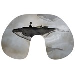 Awesome Fantasy Whale With Women In The Sky Travel Neck Pillows Back