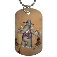 Funny Cartoon Elephant Dog Tag (two Sides) by FantasyWorld7