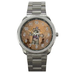 Funny Cartoon Elephant Sport Metal Watch by FantasyWorld7