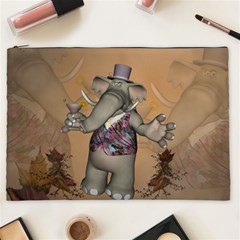 Funny Cartoon Elephant Cosmetic Bag (xxl) by FantasyWorld7