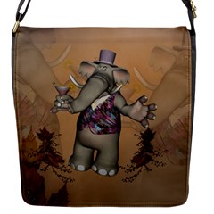 Funny Cartoon Elephant Flap Closure Messenger Bag (s) by FantasyWorld7